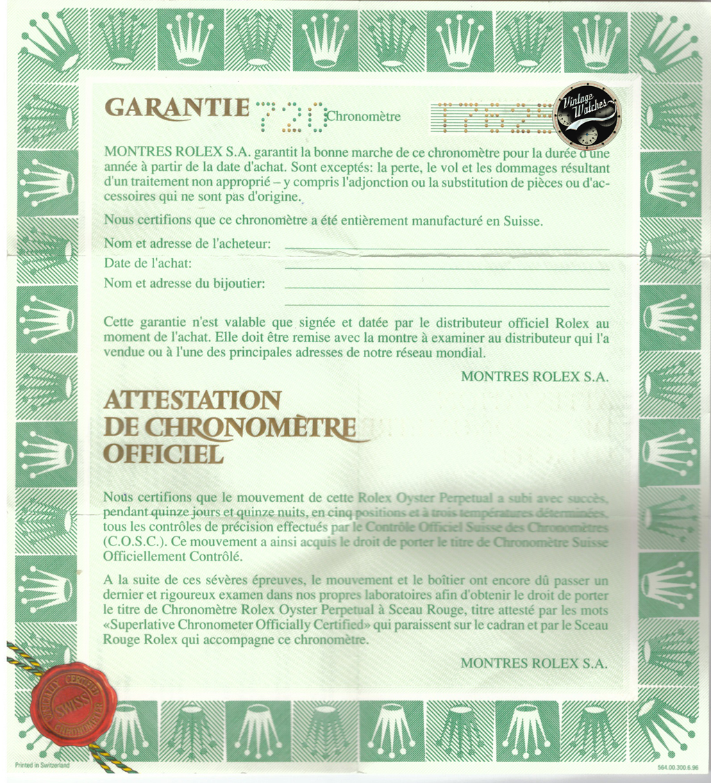 Garanzia rolex best sale traforata