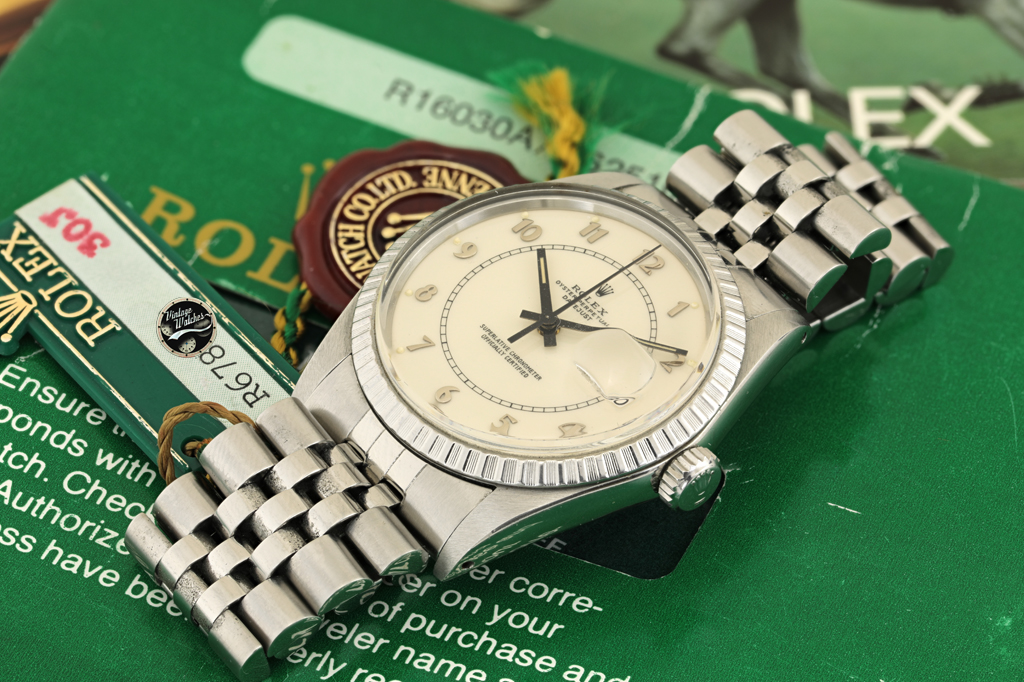 Rolex Datejust ref. 16030 Ivory Stella Boiler Gauge Dial Full Set