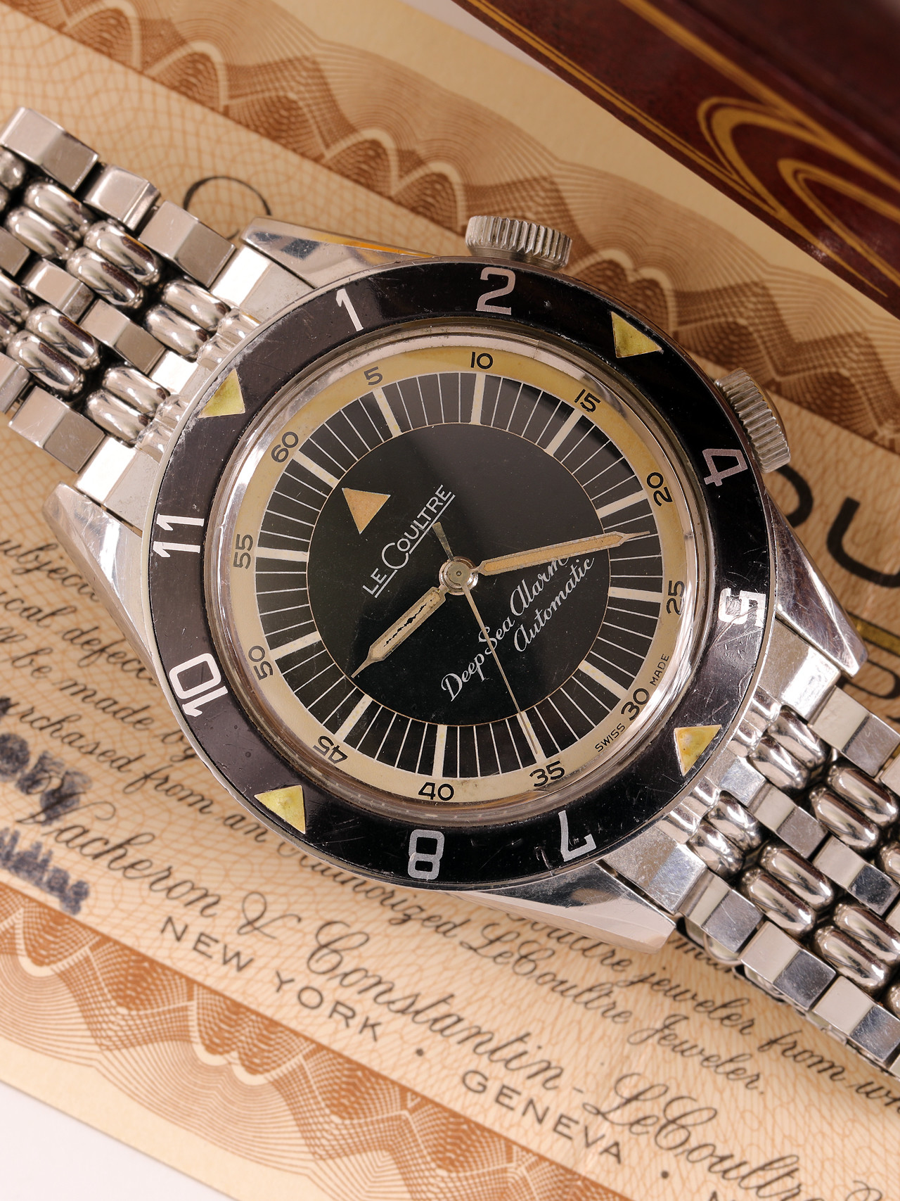 Le Coultre Deep Sea Alarm Automatic Scatola e Garanzia Mai Lucidato 133 jlc deep sea uai
