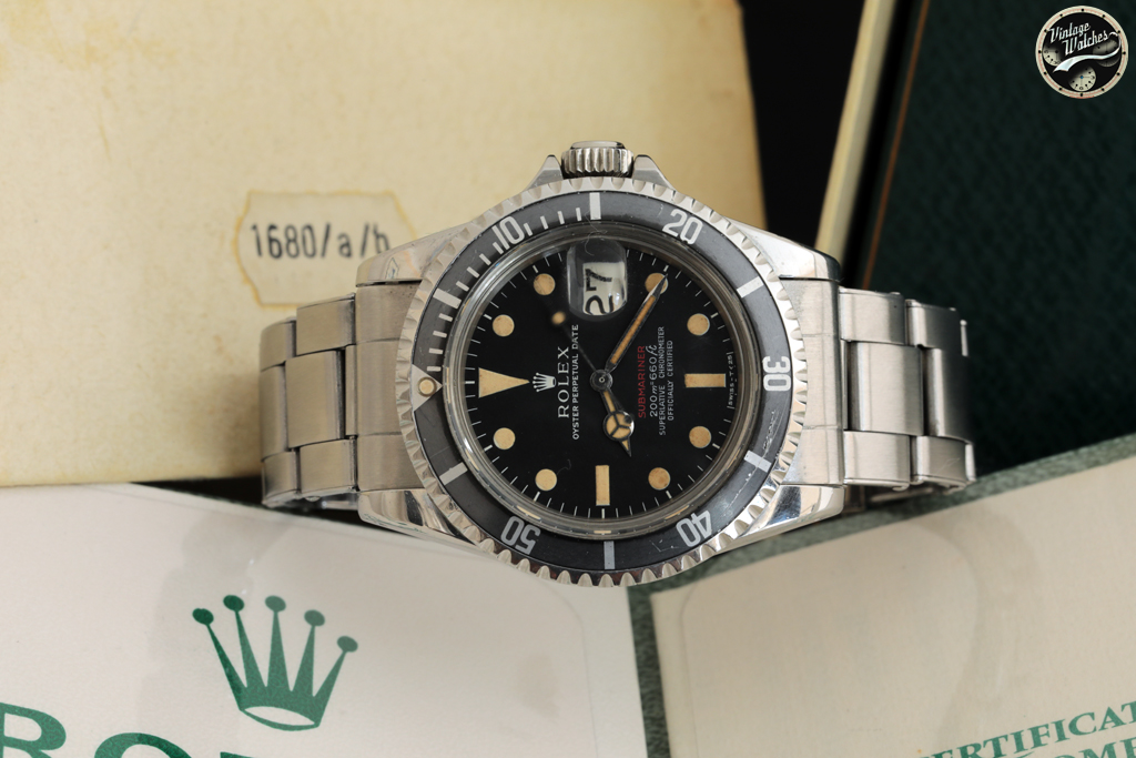 Rolex Submariner ref. 1680 Mk1 Red Writing Box Papers and COSC Vintage Watches Stefano Mazzariol