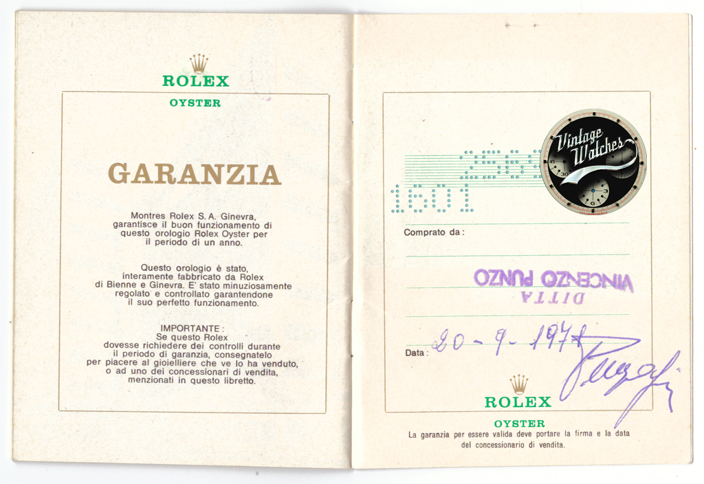 Garanzia rolex hot sale
