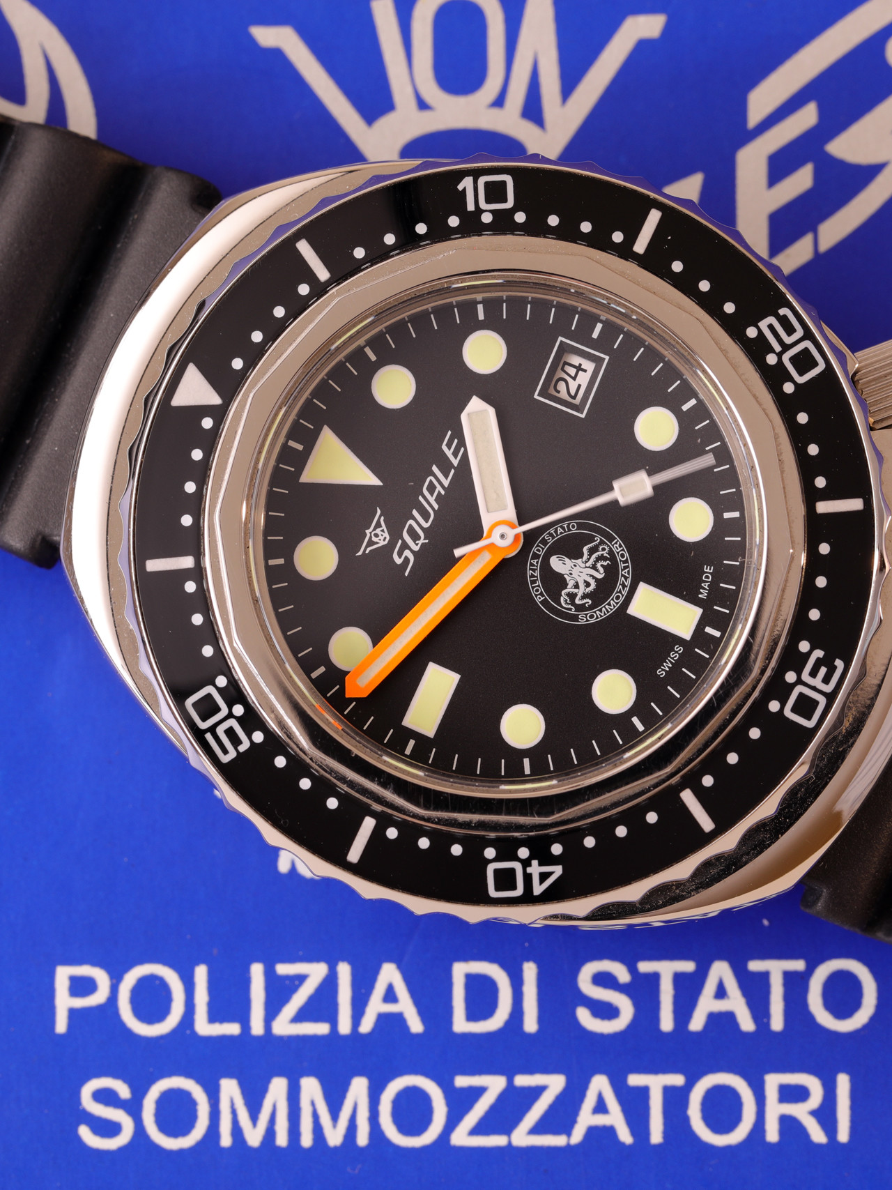 Squale Polipetto Nucleo Sommozzatori Polizia di Stato con Scatola e Garanzia 48 squale polipetto grande uai