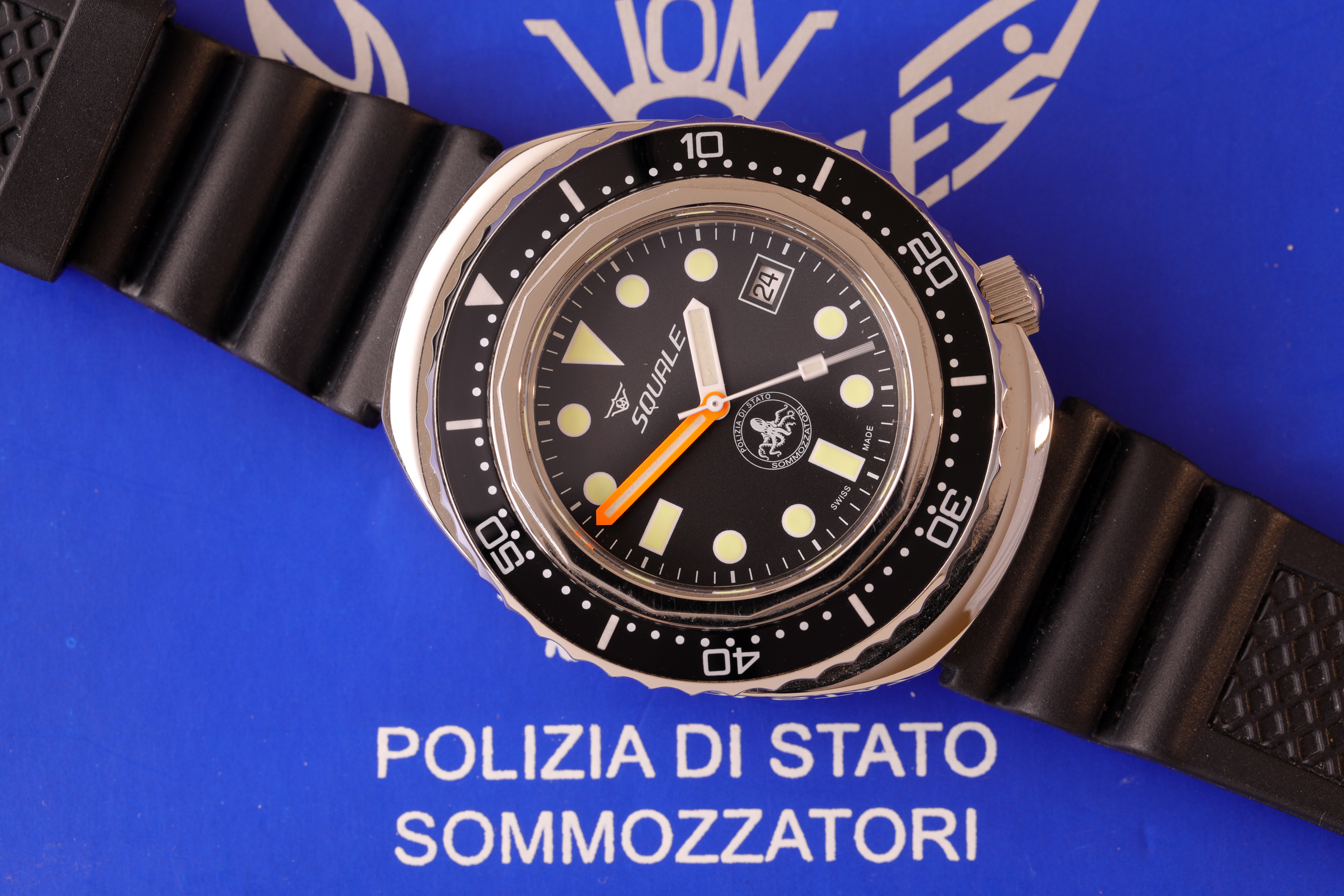 Squale Polipetto Nucleo Sommozzatori Polizia di Stato con Scatola e Garanzia 1 squale polipetto grande