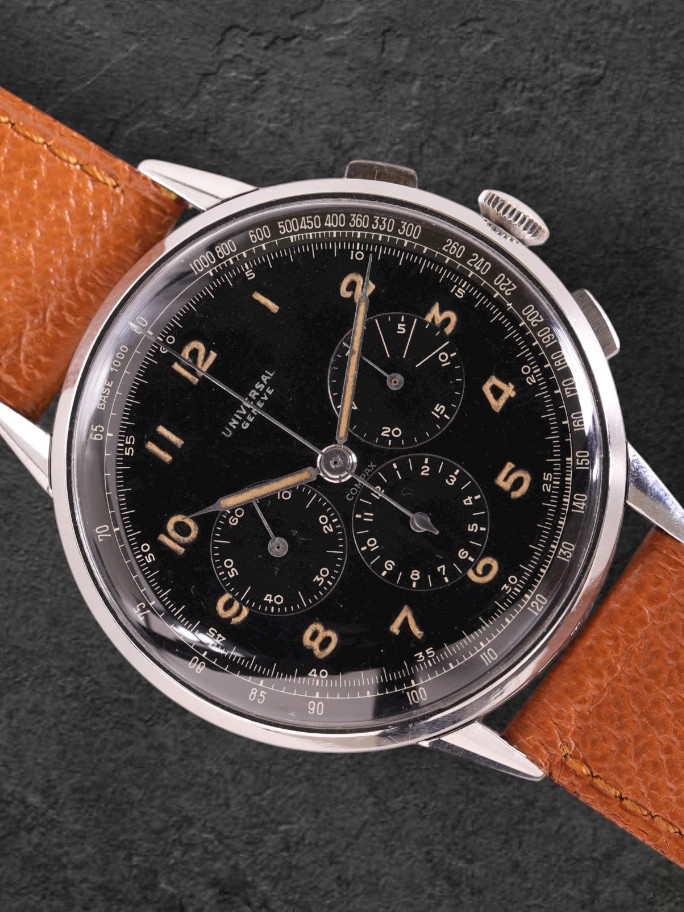 Universal Geneve Compax ref. 22430 Gilt Oversize 28 universalone uai