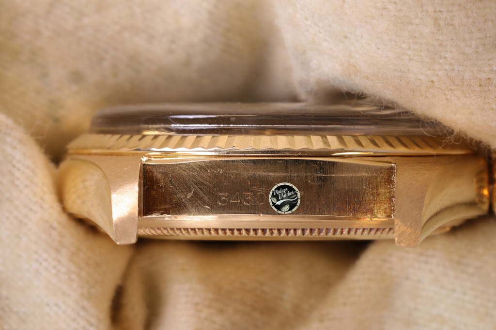 Rolex Datejust ref 1601 Sigma in Oro del 1973 con Garanzia 4 1601 8 3430027 lato matricola