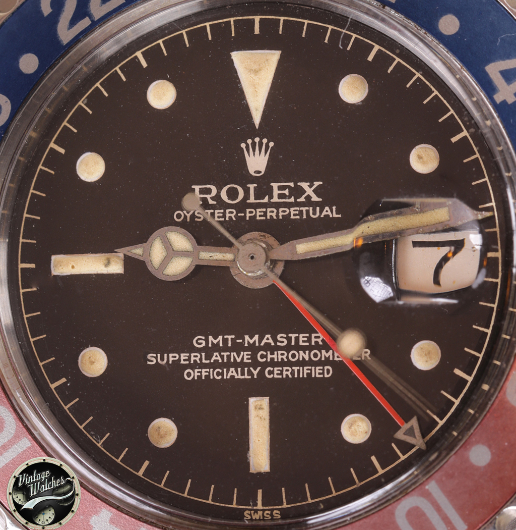 Rolex Gmt Master 1675 Gilt Mk1 Spallette a Punta del 1959 5 1675 505763 quadrante
