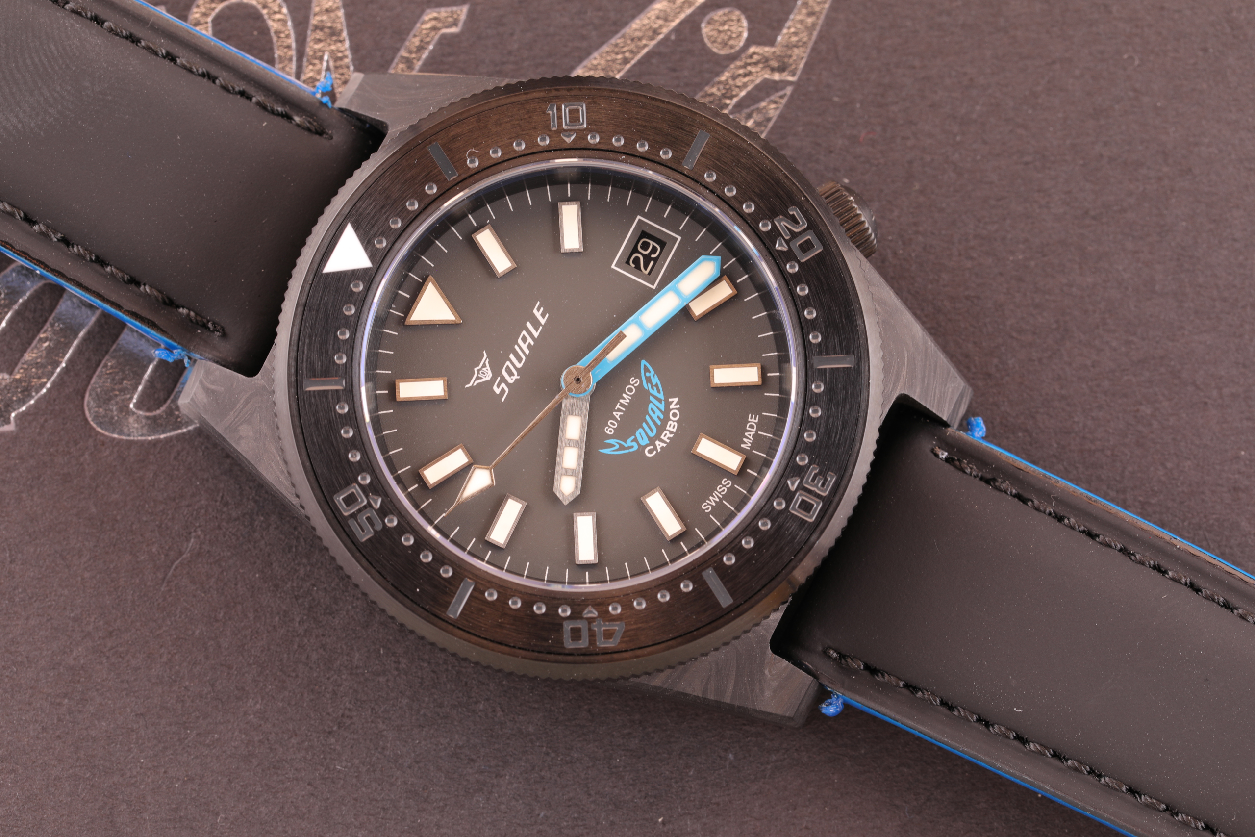 Squale T-183 Carbon Logo Blu